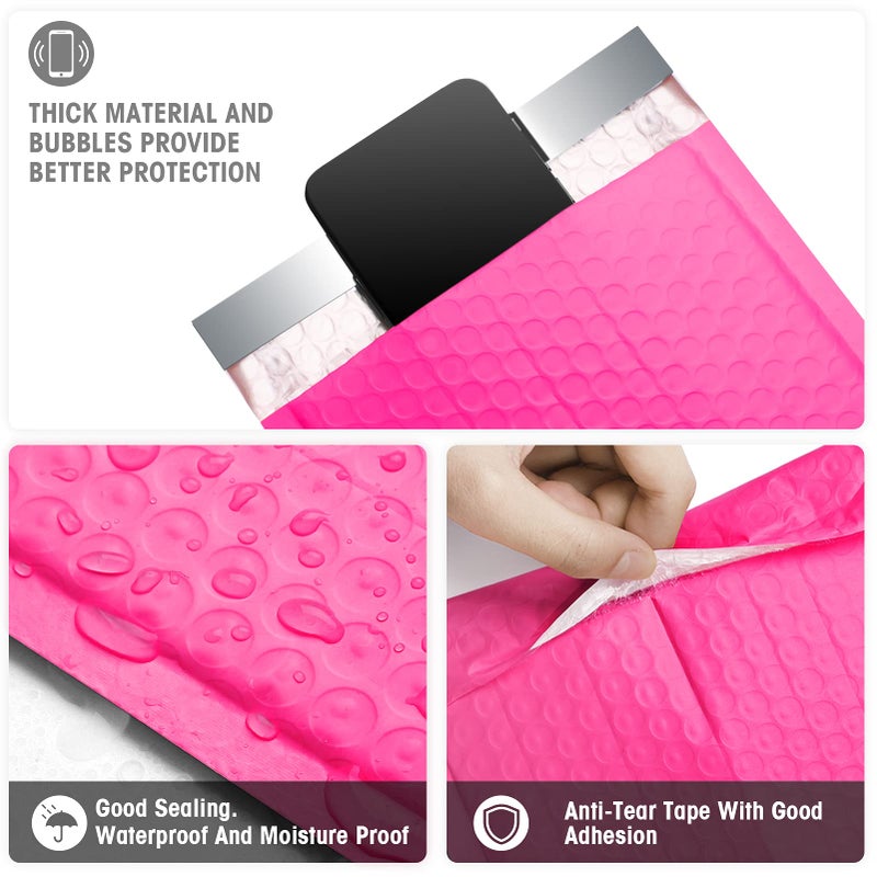 Metronic Bubble Mailers 6x10 25 Pack Pink Bubble Mailers Usable Size 6x9"" Padded Envelopes Mailing Envelopes Bubble Padded for Packaging  Mother's Day Gift  Makeup  Small Items Bulk - Image 3